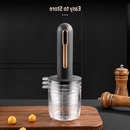 Mini Keukenmachine - Hakmolen - Snel Ingrediënten Snijden - Draagbaar en USB - 10x10x10 mm - Zwart — thumbnail 1