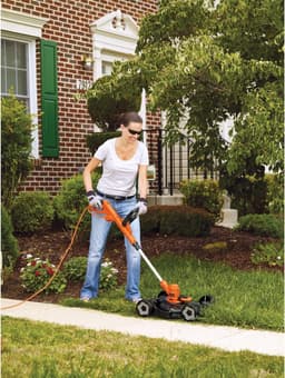 Grasmaaier - Grastrimmer - Gazon Onderhoud - Handmatige Bediening - 305 cm - Zwart Oranje — thumbnail 3
