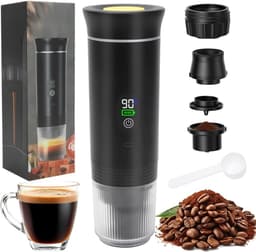 YOR® Draagbare Koffiemachine - Blender To Go - Draagbare Blender - Zwart - 9cm x 9cm x 21cm — thumbnail 1