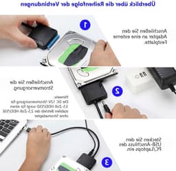 USB 3.0 naar SATA Adapter voor 2.5"/3.5" HDD/SSD - Snelle Gegevensoverdracht met 12V/2A Voeding en Optische Schijfondersteuning — thumbnail 2
