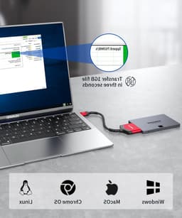 SATA naar USB 3.0 Adapter voor 2.5" Hardeschijven en SSD's, Ondersteunt UASP en Trim, Compatibel met Windows, MacOS en Linux — thumbnail 3