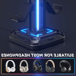 RGB Hoofdtelefoonstandaard met 9 Verlichtingsmodi - Swivel Hoofdtelefoonhouder en Afneembare Controllerhaak voor PC en Gaming Accessoires — thumbnail 4
