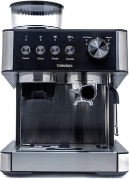 Tornado TCM-5431-GS - Pistonmachine met Bonenmaler - Halfautomatisch - 20 Bar - Dubbele Boiler - RVS — thumbnail 2