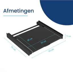 Quvo® Tussenstuk Wasmachine Droger - Stapelkit - Tussenstuk Wasmachine en Droger - Tussenstuk Wasmachine Droger Zwart - Tussenstuk Wasmachine Droger Aeg - Zwart - 54cm x 60cm x 8cm — thumbnail 10