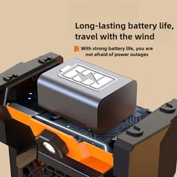 Draagbare campingventilator met instelbare LED-lichtstrip, ophanghaak, USB-oplaadbaar, ingebouwde 7800mAh-batterij. — thumbnail 4