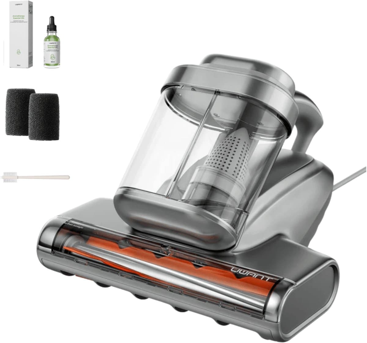 Uwant M700 UV-stofzuiger voor matrassen, 18 kPa zuigkracht, metalen rollers, 253,7 nm UV-C UV-lamp, 60.000 toeren per minuut, 65 °C verwarming, HEPA-filter en ultrasone matrasstofzuiger, geschikt voor banken, kussens, spreien, enz — afbeelding 1