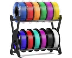 Filament Rack - Filament Opslag - 3D Printen Organiseren - Dubbellaags Ontwerp - 12 Rollen - Zwart
