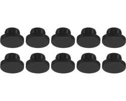Siliconen Rubber Stopper 16mm - Zachte Flexibele Plug voor 15mm Gaten - Set van 10 Stuks in Zwart