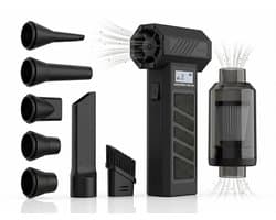 Kruimeldief Snoerloos met Air Duster 130.000 RPM - Auto Stofzuiger Draadloos - Kruimelzuiger - Handstofzuiger - Luchtblazer op accu - Perslucht - Turbo Fan