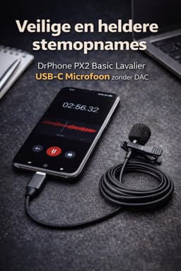 DrPhone PX2 Basic Lavalier USB-C Microfoon Zonder DAC – Compacte Clip-On Microfoon voor Heldere Stemopnames — thumbnail 3
