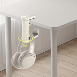 360° draaibare hoofdtelefoonstandaard, hoofdtelefoonhouder voor op het bureau, bureauhaak voor gaminghoofdtelefoons, voor hoofdtelefooncontrollers — thumbnail 2