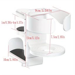Bureau bekerhouder, hoofdtelefoonhouder, gaming headsethouder, 2-in-1 compatibel met hoofdtelefoon en waterbeker (zwart) — thumbnail 2