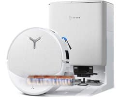 ECOVACS DEEBOT T90 OMNI – Robotstofzuiger – OZMO Roller dweil – 30.000 Pa –ZeroTangle 4.0 Anti-tangle –AIVI 3D obstakelvermijding–Zelfreinigend– Voor harde vloeren & tapijt–Wit–T80 Upgrade