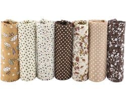 Furoshiki Wrap Doeken 45cm Katoen 7 Stuks 50x50cm Stof DIY Assortiment Pre-Cut voor Quilten en Creatieve Projecten