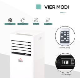 Mobiele Airconditioner 3-in-1 – Koelen, Ontvochtigen & Ventileren – 24h Timer, 2 Snelheden – 30,5 x 32,8 x 67,8 cm / 12,0 x 12,9 x 26,7 inch – Wit — thumbnail 5
