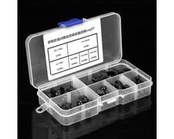 Set van 70 Dome Nuts M3/M4/M5/M6/M8/M10 - Zwarte Nylon Klemmoeren voor Bevestiging en Montage