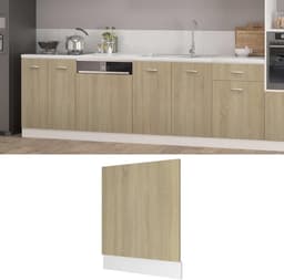 Vaatwasser Voorplaat - Keukenpaneel Vaatwasser - Keuken Integreren - Duurzaam Spaanplaat - 59.5 x 3 x 67 cm - Sonoma Eiken — thumbnail 1