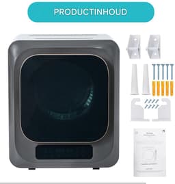 Afvoerdroger - Wanddroogkast met UV Sterilisatie en 6 Programma's - 3 kg Capaciteit - Grijs — thumbnail 12
