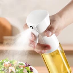 Plastic oliespuitfles - Olijfoliespuit - Spuitfles - Spuitfles met drukknop - Sproeier - Spuitfles - Keukenhulpmiddel - Nauwkeurige oliedosering - 200 ml - Geschikt voor keuken, airfryer, salade, barbecue - Wit — thumbnail 6