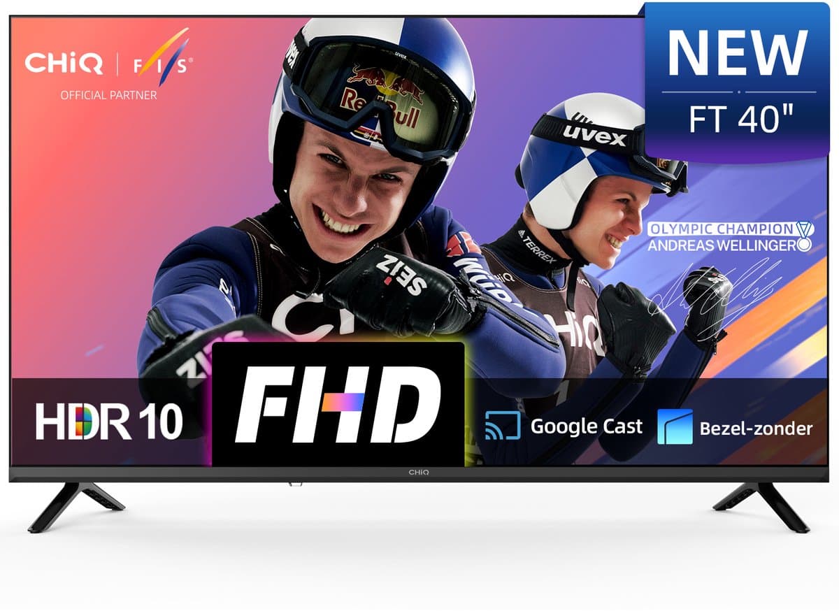 CHiQ L40FT - Smart TV 40 Inch - Full HD - Google TV - Randloos Metal Design - Dolby Audio - Nieuw — afbeelding 1