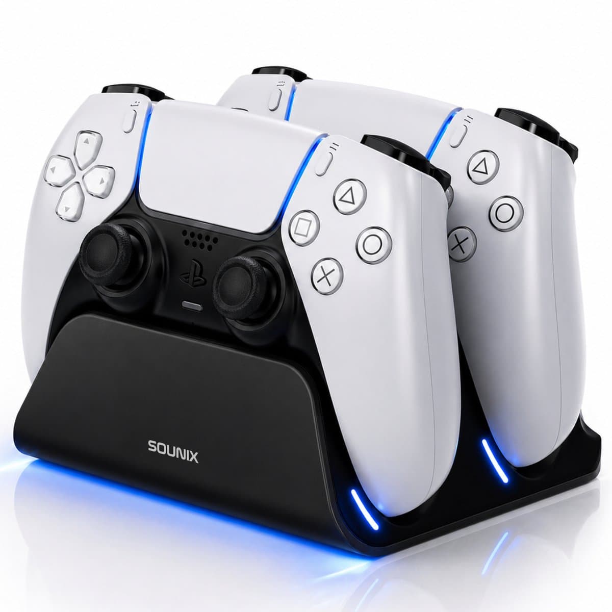 Sounix Oplaadstation geschikt voor PS5 DualSense Controller - PS5 accessoires - Dual Oplader - Charging Dock - Zwart — afbeelding 1