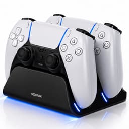 Sounix Oplaadstation geschikt voor PS5 DualSense Controller - PS5 accessoires - Dual Oplader - Charging Dock - Zwart — thumbnail 1