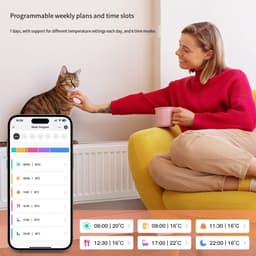 Slimme Radiatorthermostaat - Verwarming Regelaar - Energie Besparen - Zigbee Connectiviteit - M30 x 15 mm - Wit — thumbnail 5