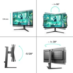 Philips Evnia 5000 series 25M2N3200W - Full HD Gaming Monitor - Ergonomische Stand - 240hz - 25 inch — thumbnail 8