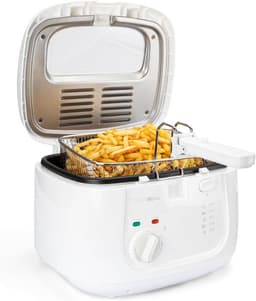 Friteuse - Frituurpan - Lekkere Snacks Maken - Geur- en Vetfilter - 2.5 Liter - Wit — thumbnail 1