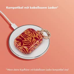 Selencia Case - Hoesje geschikt voor AirPods Pro - Tropical Vibes Apricot — thumbnail 3