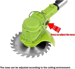 Elektrische Grasmaaier - Snoerloze Maaier - Gazon Onderhoud - Verstelbare Lengte - 14 cm Snijdiameter - Groen — thumbnail 5