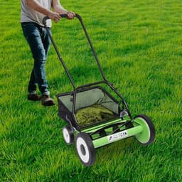 Handgrasmaaier - Gazonmaaier - Tuinonderhoud - 9 Hoogteposities - 40-64 cm Maaibreedte - Groen — thumbnail 3