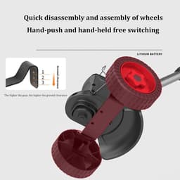 Snoerloze batterij grastrimmer Elektrische onkruideter, 21V draadloze grasmaaier Elektrische grasmaaier, voor het maaien van struiken Gazontuin Snoeien van onkruid Bloembomen — thumbnail 4