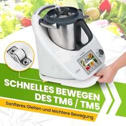 Glijplank voor Thermomix - Keukenmachine plank - Apparaat Verplaatsen - Met Wielen - 35 x 30 cm - Wit — thumbnail 3