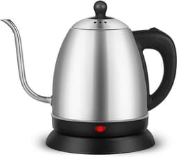 1,2L elektrische gooseneck koffiekan, roestvrijstalen elektrische hittebestendige theemaker met antislip gooseneck handgieten koffie 1360 watt snelle verwarming — thumbnail 1