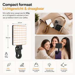 Sounix LED Video Lamp - Studiolampen - 60 LED - Selfie light - Oplaadbare - Smartphone Lamp - Zwart — thumbnail 5