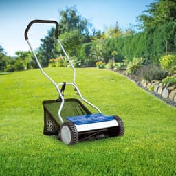Kooimaaier - Handgrasmaaier Duwmaaier - Gazon Onderhoud - Stille Werking - 38 cm maaibreedte - Blauw — thumbnail 2
