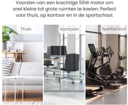 BIXc®- Ventilator, metalen Vloerventilator, Thuis, Kantoor & Sportschool, 3 Snelheden en 110 graden Verstelbare, Krachtige Circulatie, Chroom. — thumbnail 3