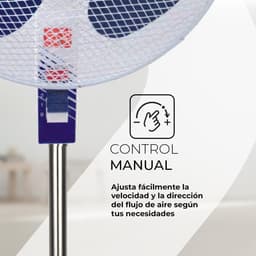 Vloerstaande Ventilator - Staande Fan - Kamertemperatuur Reguleren - DC Motor - 40 cm - Wit Blauw — thumbnail 3