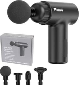 Funlife M2 Mini Massage Gun Zwart - Compact Massagepistool 0,5 kg - Fluisterstil <45 dB - 6 Intensiteitsstanden - 4 Massagekoppen - Draadloos — thumbnail 1