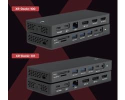 Xedor® Dockr - Dockingstation Laptop USB-C 13-in-1 - 2x DP 1.4 - 1x HDMI 4K/60Hz - PD 100W