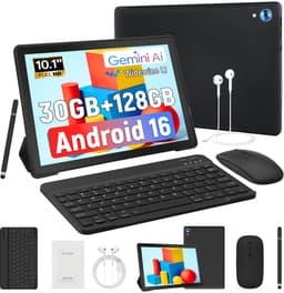 Hotlight 10.1 Kindertablet - Android 16 tablet - 6+24GB RAM- 128GB ROM - Gemini AI- Met Toetsenbord, Muis, Oordopjes & Bescherming – Zwart — thumbnail 1
