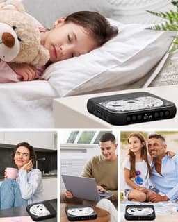 KZQ Draagbare cd-speler met Bluetooth 5.3 – zwart, 2000 mAh, ondersteunt CD/USB/SD/AUX, voor thuis en reis — thumbnail 4