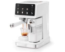Jently espressomachine - koffiemachine - koffiezetapparaat - automatische melkopschuimer - latte/cappuccino/heet water - wit