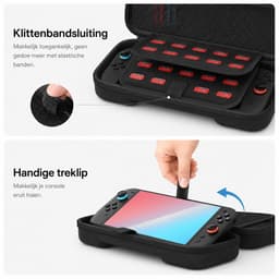 Sounix Case Geschikt voor Nintendo Switch 2 - Met opbergvak voor 24 games - Extra hoog Hoesje - Waterdicht en schokbestendig - Zwart — thumbnail 3