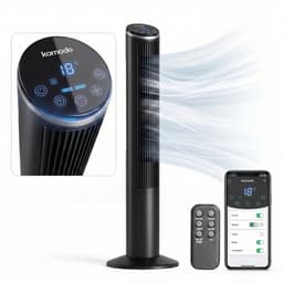Komodo Breezi Torenventilator met App & Afstandsbediening – Ventilator 3 Snelheden – Timer 1–15 uur – Oscillatie – Stille Modus – LED Display – Zwart — thumbnail 1