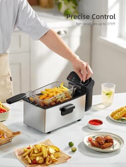 Friteuse - Airfryer - Lekkere Snacks - Cool Zone - 3 Liter - Zilver — thumbnail 4