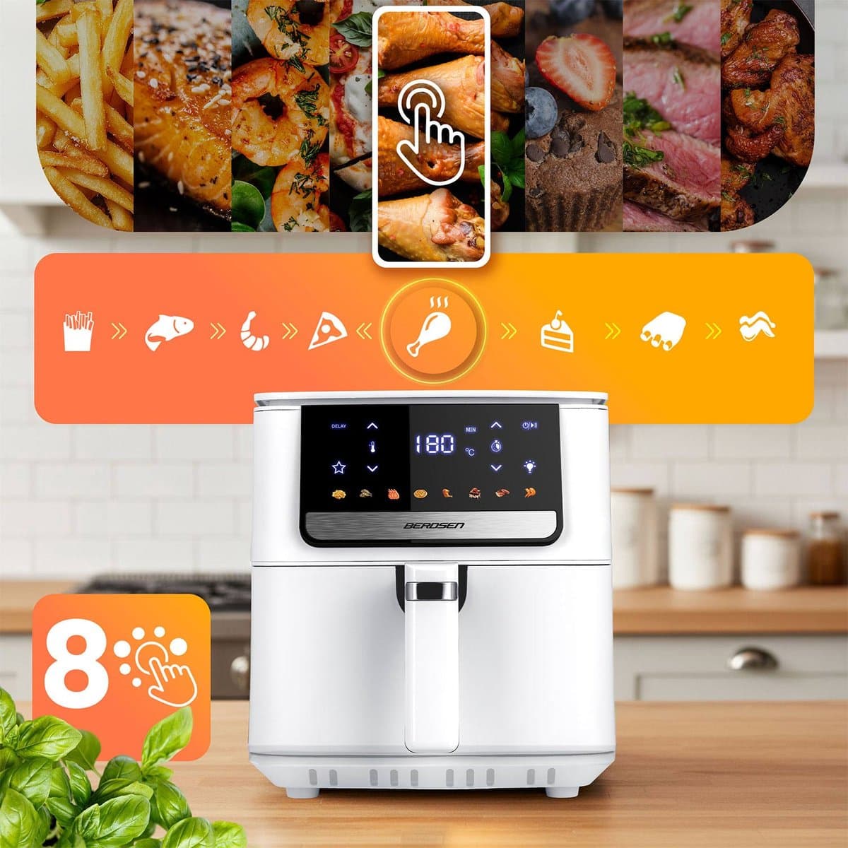 Berdsen BD-662 Serie - Airfryer - 1700W - 6,5L - Wit — afbeelding 1