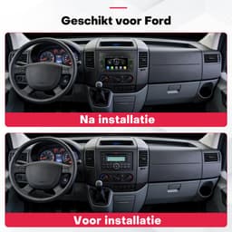 Boscer Draadloos Apple CarPlay & Android Auto Autoradio - 7 Inch Scherm - Geschikt voor Ford Fiesta, Focus, Mondeo, Transit, Kuga, C-Max, S-Max, Galaxy & Connect - Bluetooth - Achteruitrijcamera & Microfoon — thumbnail 3