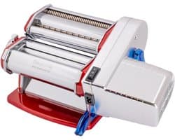 Pastamachine Elektrisch - Verse Pasta Maker - Zelf Pasta Maken - Verstelbare Dikte - 150 mm Breed - Rood